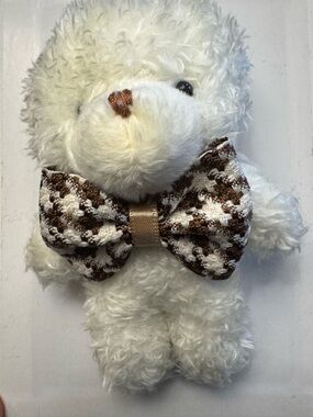 New Teddy Bear keychain bag charm-  cream